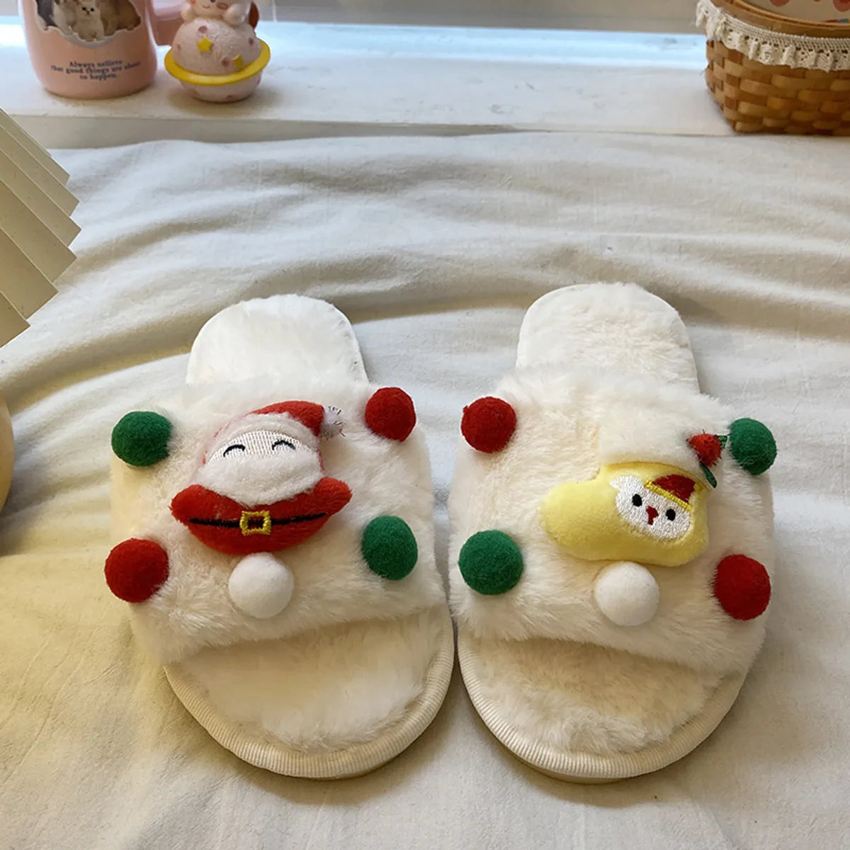 Women'S Casual Santa Claus Round Toe Plush Slippers