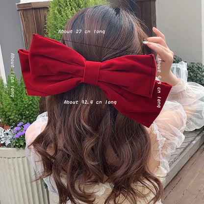 Women'S Casual Simple Style Commute Bow Knot Alloy Flannel Hair Clip