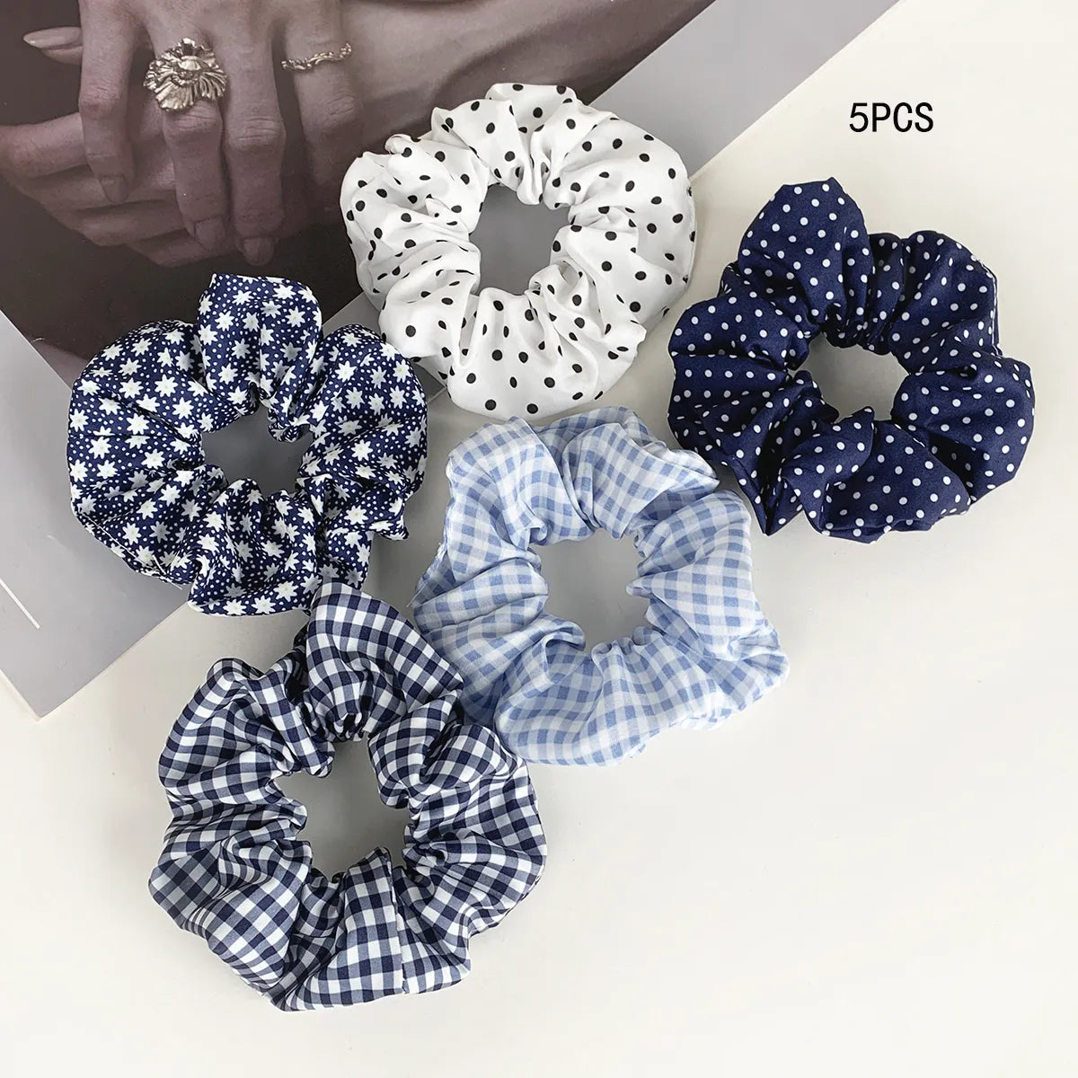 Women'S Casual Simple Style Ditsy Floral Polka Dots Cloth Hair Tie