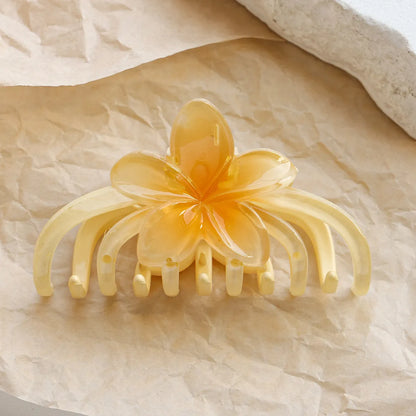 Women'S Casual Simple Style Flower Plastic Resin Stoving Varnish Hair Claws