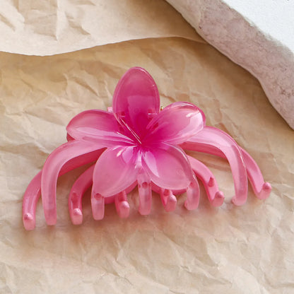 Women'S Casual Simple Style Flower Plastic Resin Stoving Varnish Hair Claws