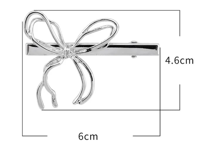 Women'S Casual Simple Style Heart Shape Bow Knot Alloy Plating Zircon Hair Clip