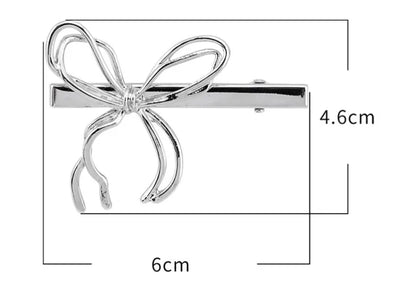 Women'S Casual Simple Style Heart Shape Bow Knot Alloy Plating Zircon Hair Clip