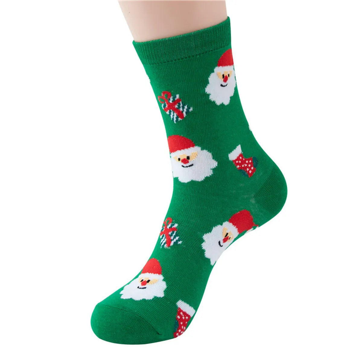 Women'S Casual Simple Style Santa Claus Snowman Elk Cotton Crew Socks A Pair