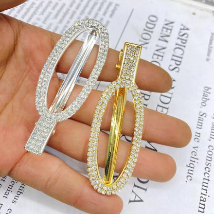 Women'S Casual Simple Style Solid Color Metal Plating Inlay Rhinestones Hair Clip