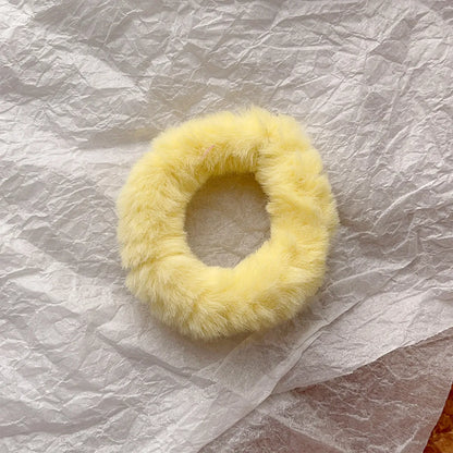 Women'S Casual Simple Style Solid Color Plush Hair Tie