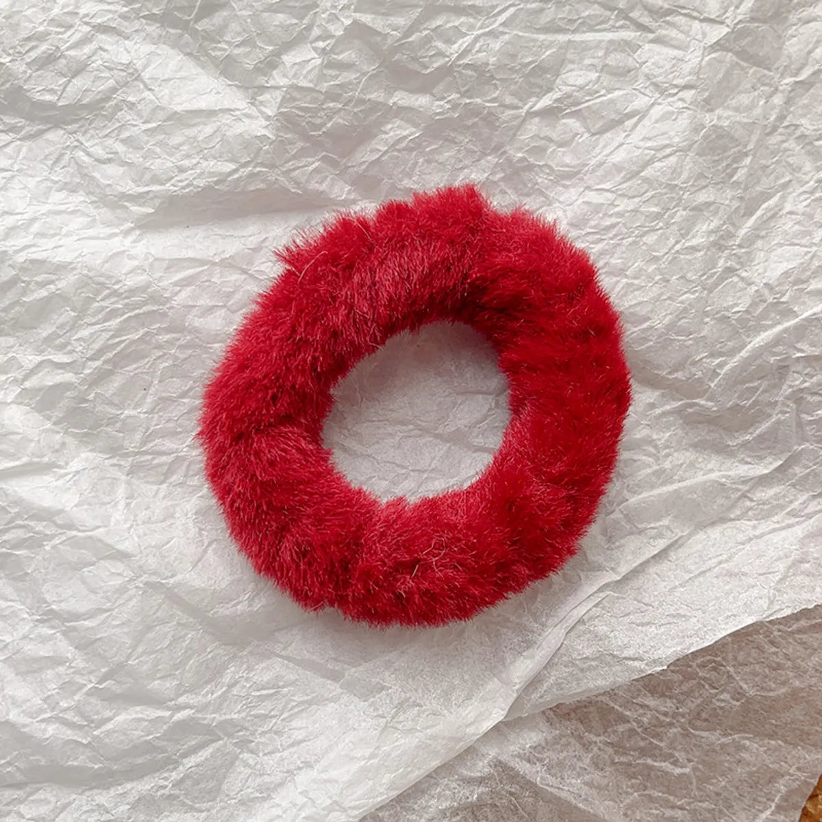 Women'S Casual Simple Style Solid Color Plush Hair Tie