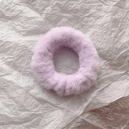 Women'S Casual Simple Style Solid Color Plush Hair Tie