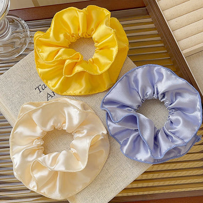 Women'S Casual Simple Style Solid Color Satin Hair Tie