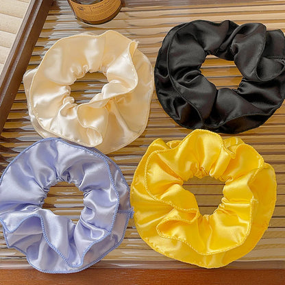 Women'S Casual Simple Style Solid Color Satin Hair Tie