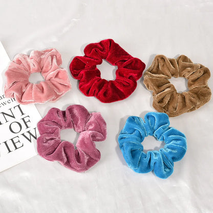 Women'S Casual Simple Style Solid Color Velvet Hair Tie