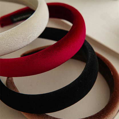 Women'S Casual Simple Style Solid Color Velvet Handmade Hair Band