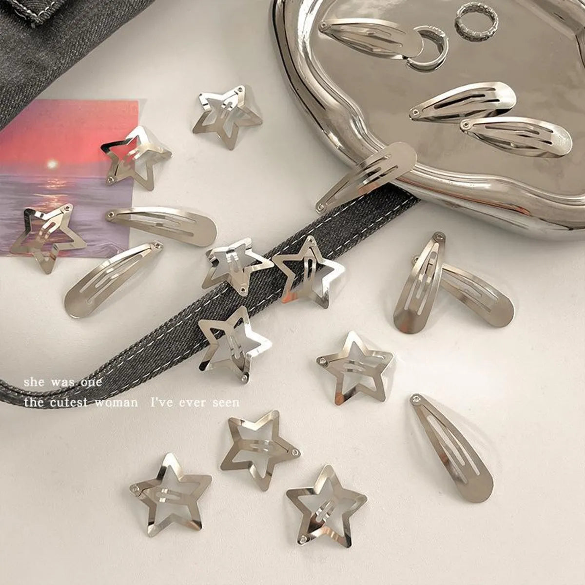 Women'S Casual Simple Style Star Iron Plating Hair Clip