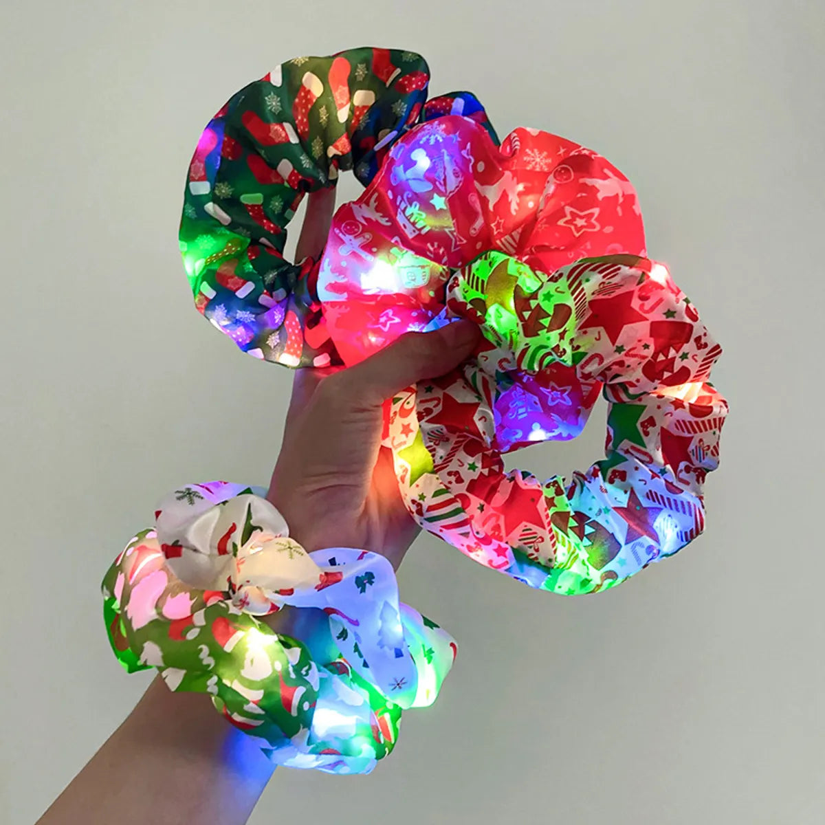 Women'S Casual Simple Style Streetwear Christmas Tree Snowflake Cloth Hair Tie