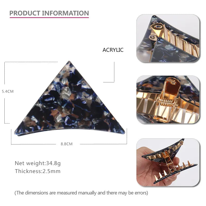 Women'S Casual Simple Style Triangle Color Block Acetic Acid Sheets Handmade Hair Claws