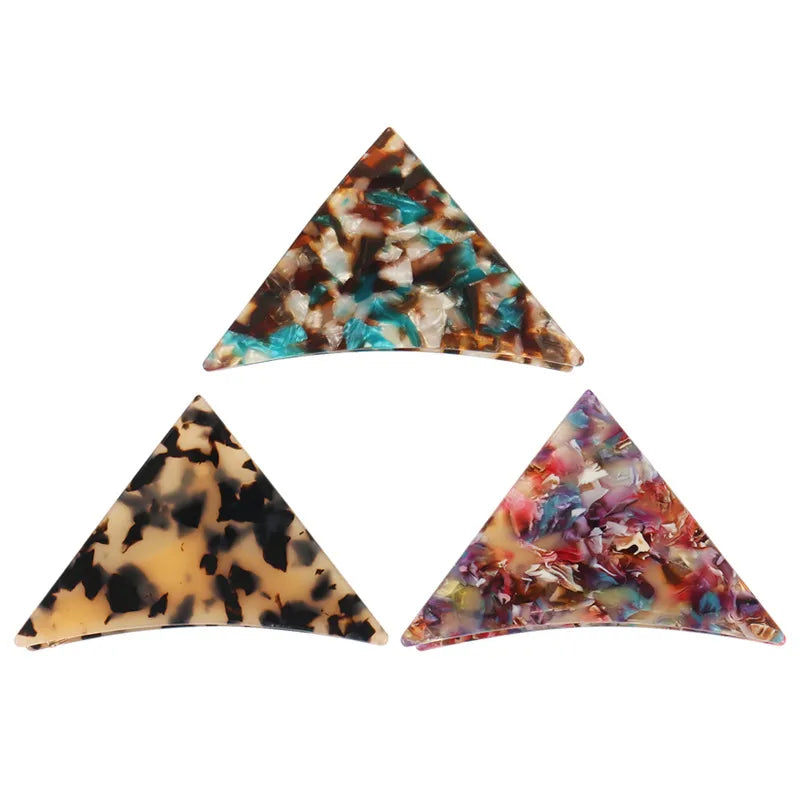 Women'S Casual Simple Style Triangle Color Block Acetic Acid Sheets Handmade Hair Claws