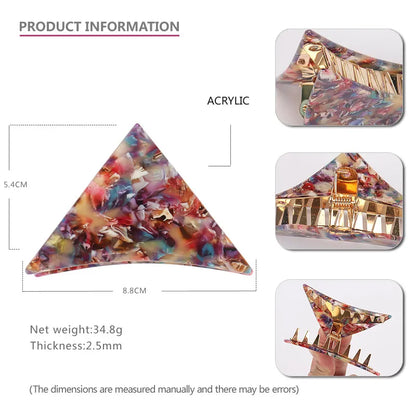 Women'S Casual Simple Style Triangle Color Block Acetic Acid Sheets Handmade Hair Claws