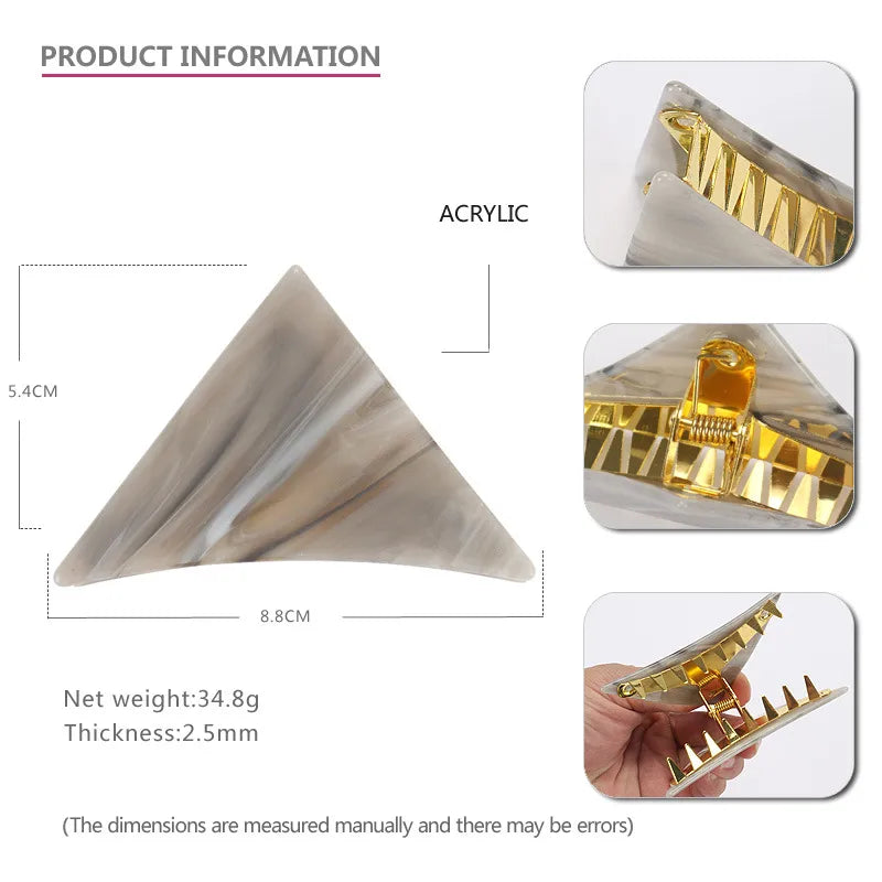 Women'S Casual Simple Style Triangle Color Block Acetic Acid Sheets Handmade Hair Claws