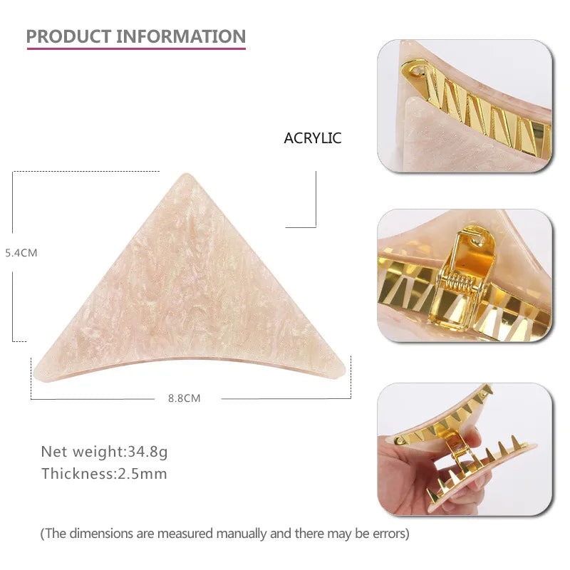 Women'S Casual Simple Style Triangle Color Block Acetic Acid Sheets Handmade Hair Claws