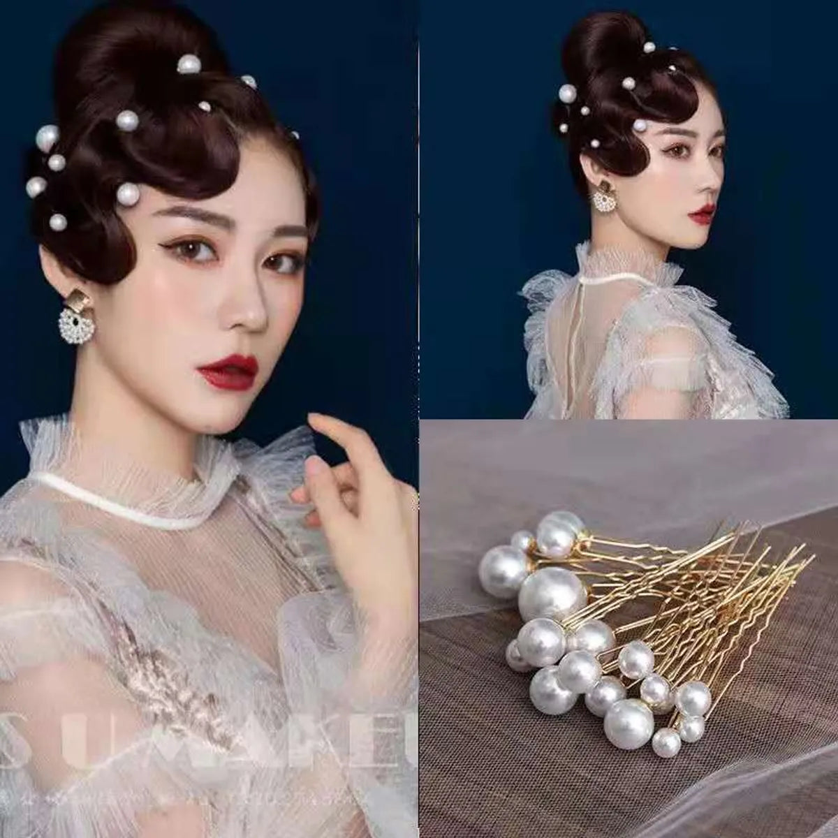 Women'S Casual Simple Style U Shape Metal Plating Inlay Pearl Hairpin