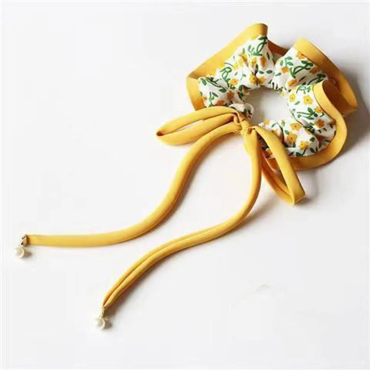 Women'S Casual Sweet Flower Cloth Printing Hair Clip Hair Tie