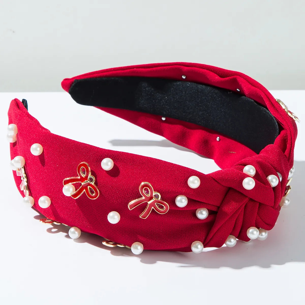 Women'S Casual Vacation Classic Style Bow Knot Alloy Inlay Artificial Pearls Hair Band