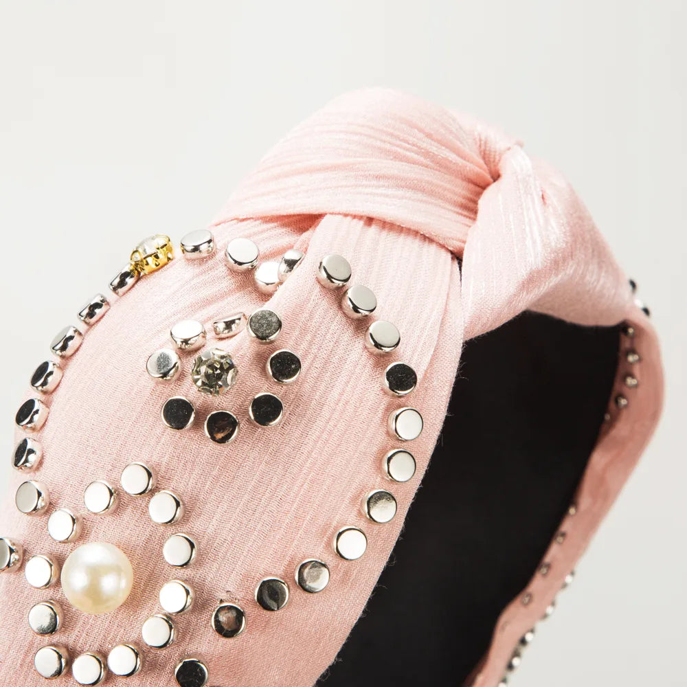 Women'S Casual Vacation Classic Style Color Block Alloy Cloth Inlay Rhinestones Hair Band