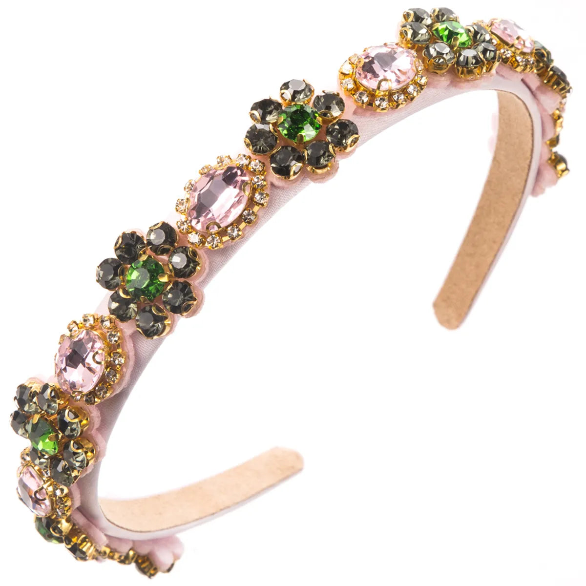 Women'S Casual Vacation Classic Style Color Block Alloy Glass Inlay Glass Hair Band