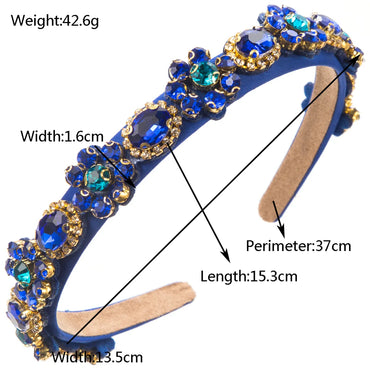 Women'S Casual Vacation Classic Style Color Block Alloy Glass Inlay Glass Hair Band