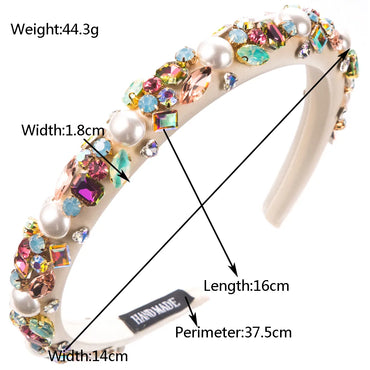 Women'S Casual Vacation Classic Style Color Block Alloy Glass Plating Inlay Glass Hair Band