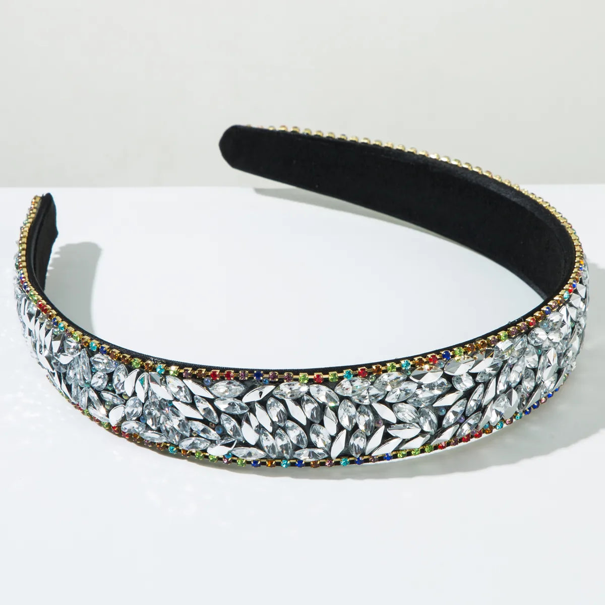 Women'S Casual Vacation Classic Style Color Block Alloy Inlay Glass Hair Band