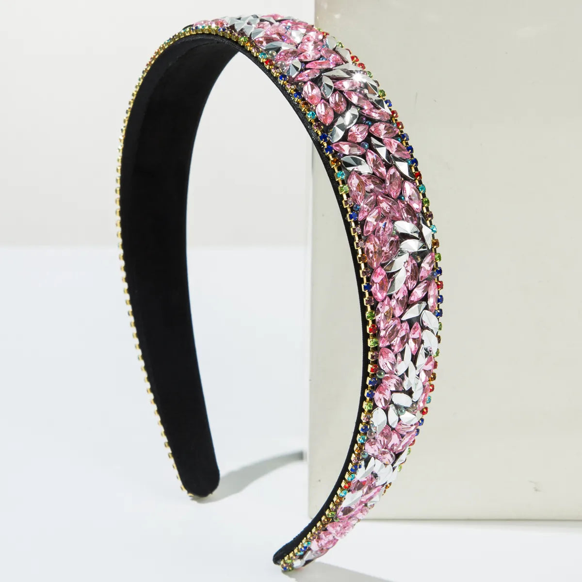 Women'S Casual Vacation Classic Style Color Block Alloy Inlay Glass Hair Band