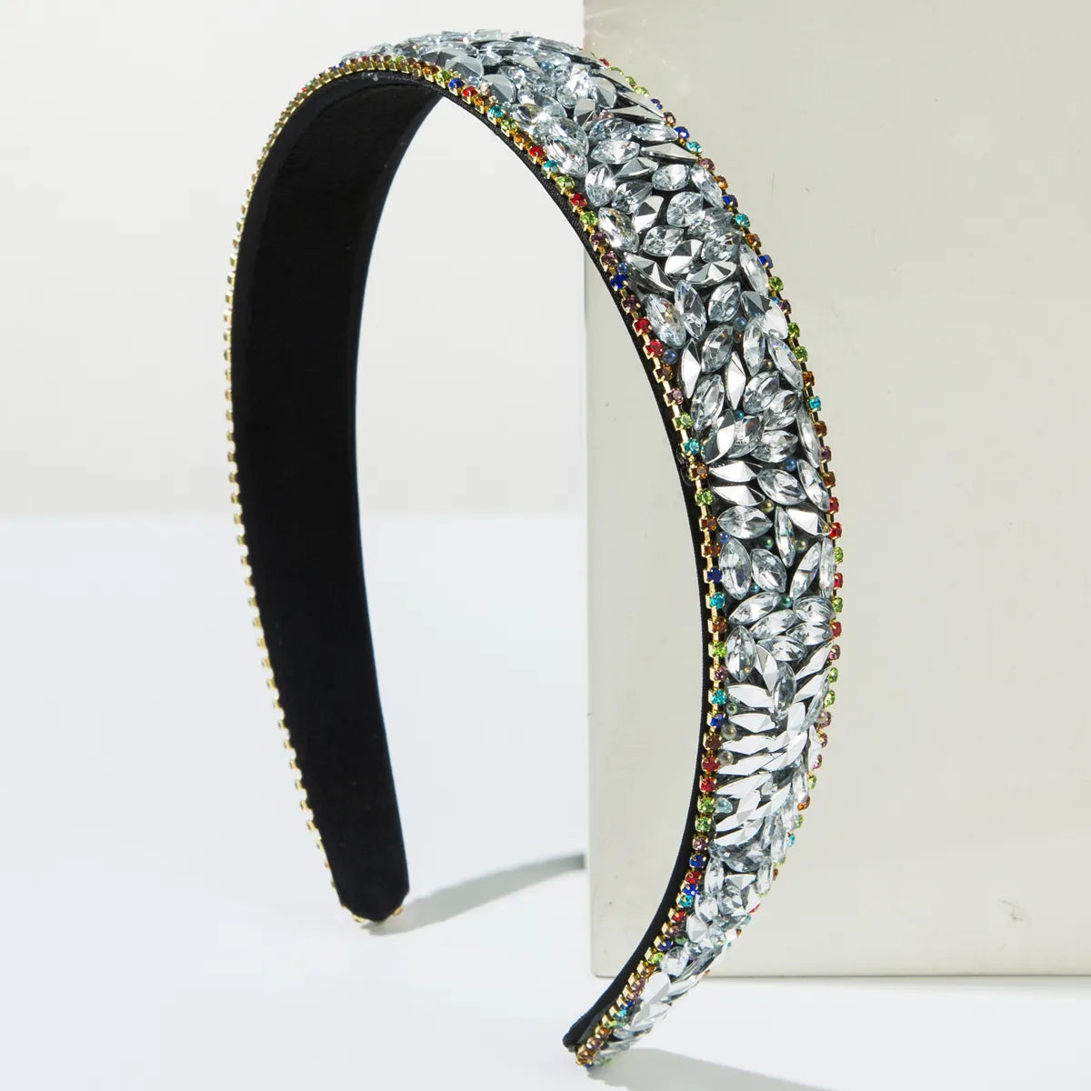 Women'S Casual Vacation Classic Style Color Block Alloy Inlay Glass Hair Band