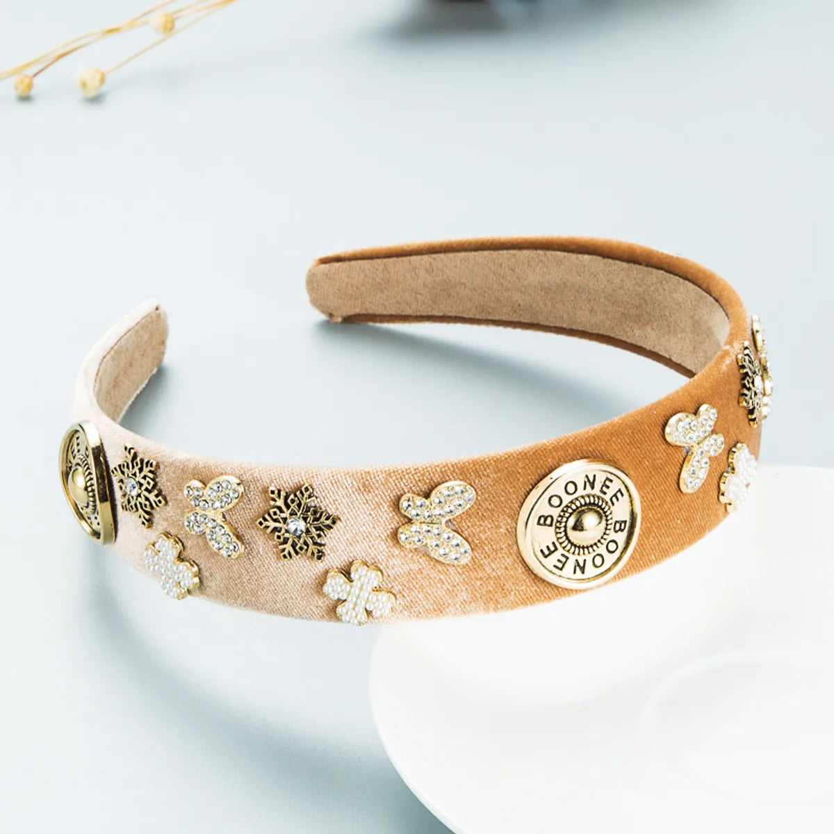 Women'S Casual Vacation Classic Style Color Block Alloy Rhinestone Glass Inlay Rhinestones Hair Band