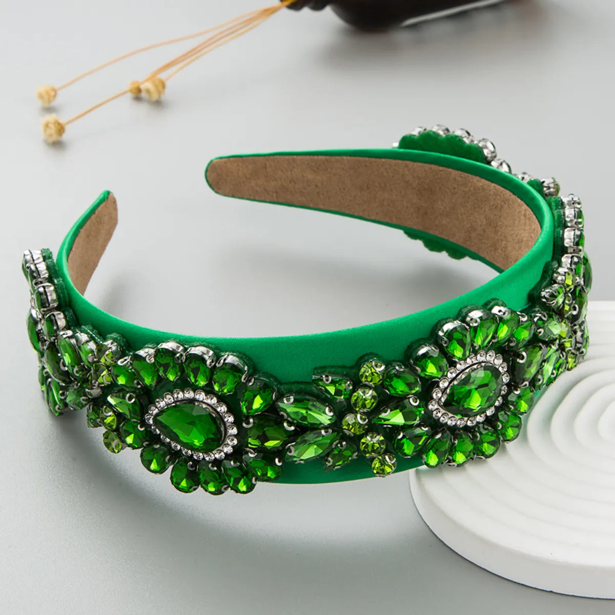 Women'S Casual Vacation Classic Style Color Block Alloy Rhinestone Glass Inlay Rhinestones Hair Band