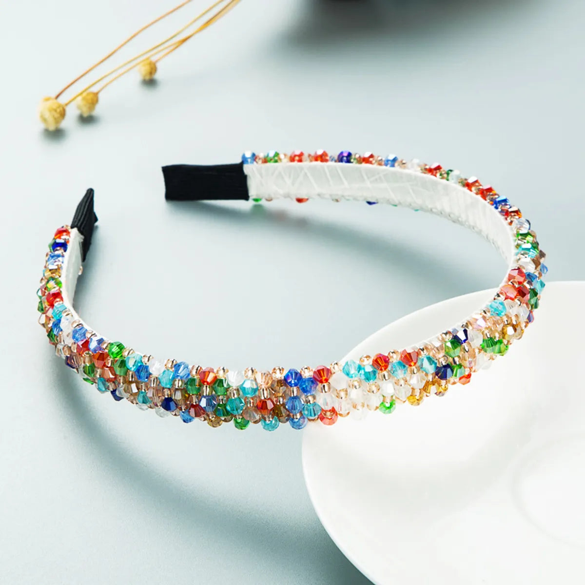 Women'S Casual Vacation Classic Style Color Block Alloy Rhinestone Glass Inlay Rhinestones Hair Band