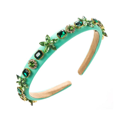 Women'S Casual Vacation Classic Style Color Block Alloy Rhinestone Glass Inlay Rhinestones Hair Band