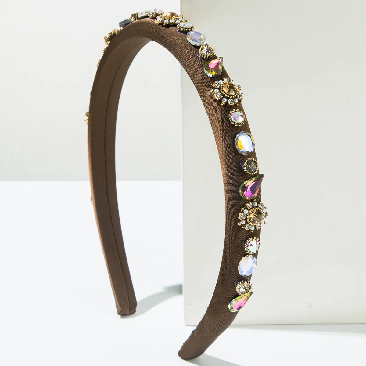 Women'S Casual Vacation Classic Style Flower Alloy Cloth Inlay Rhinestones Glass Hair Band