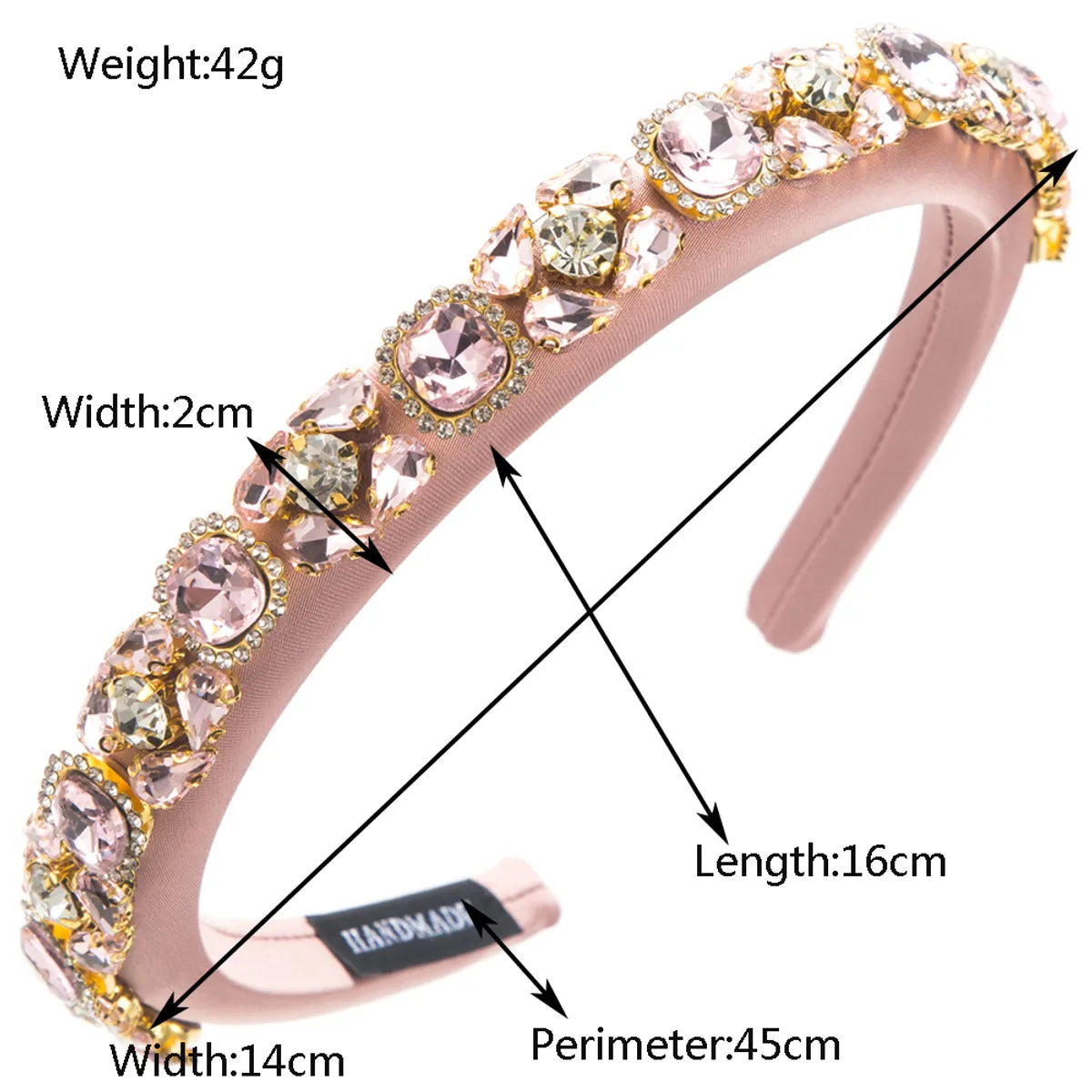 Women'S Casual Vacation Classic Style Geometric Alloy Cloth Inlay Glass Hair Band