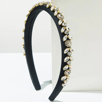 Women'S Casual Vacation Classic Style Geometric Alloy Cloth Inlay Rhinestones Glass Hair Band