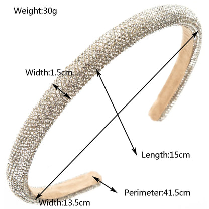 Women'S Casual Vacation Classic Style Geometric Alloy Sponge Inlay Rhinestones Hair Band