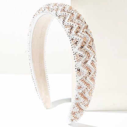 Women'S Casual Vacation Classic Style Geometric Beaded Alloy Cloth Beaded Sequins Beads Hair Band