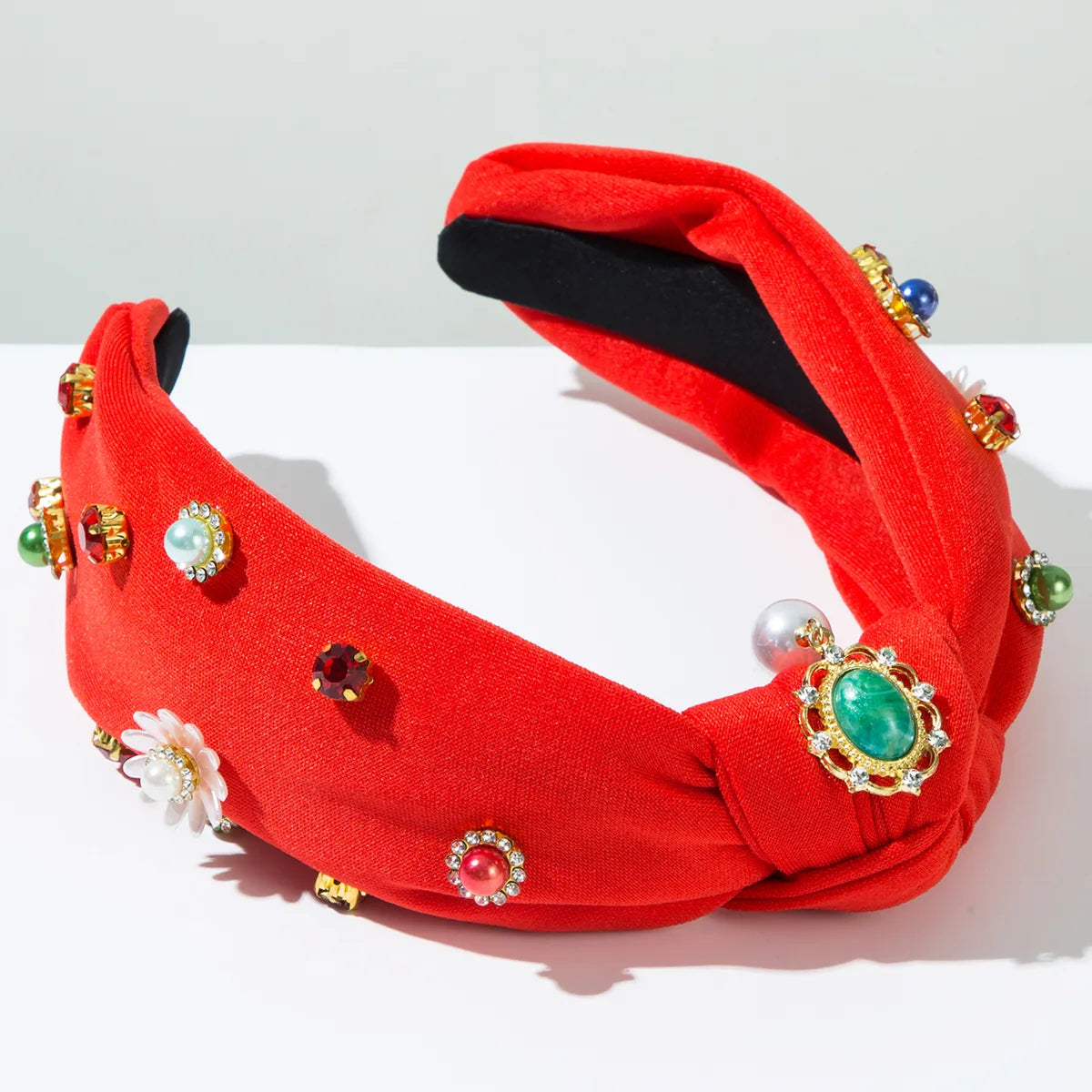 Women'S Casual Vacation Classic Style Knot Flower Alloy Cloth Resin Inlay Resin Rhinestones Hair Band