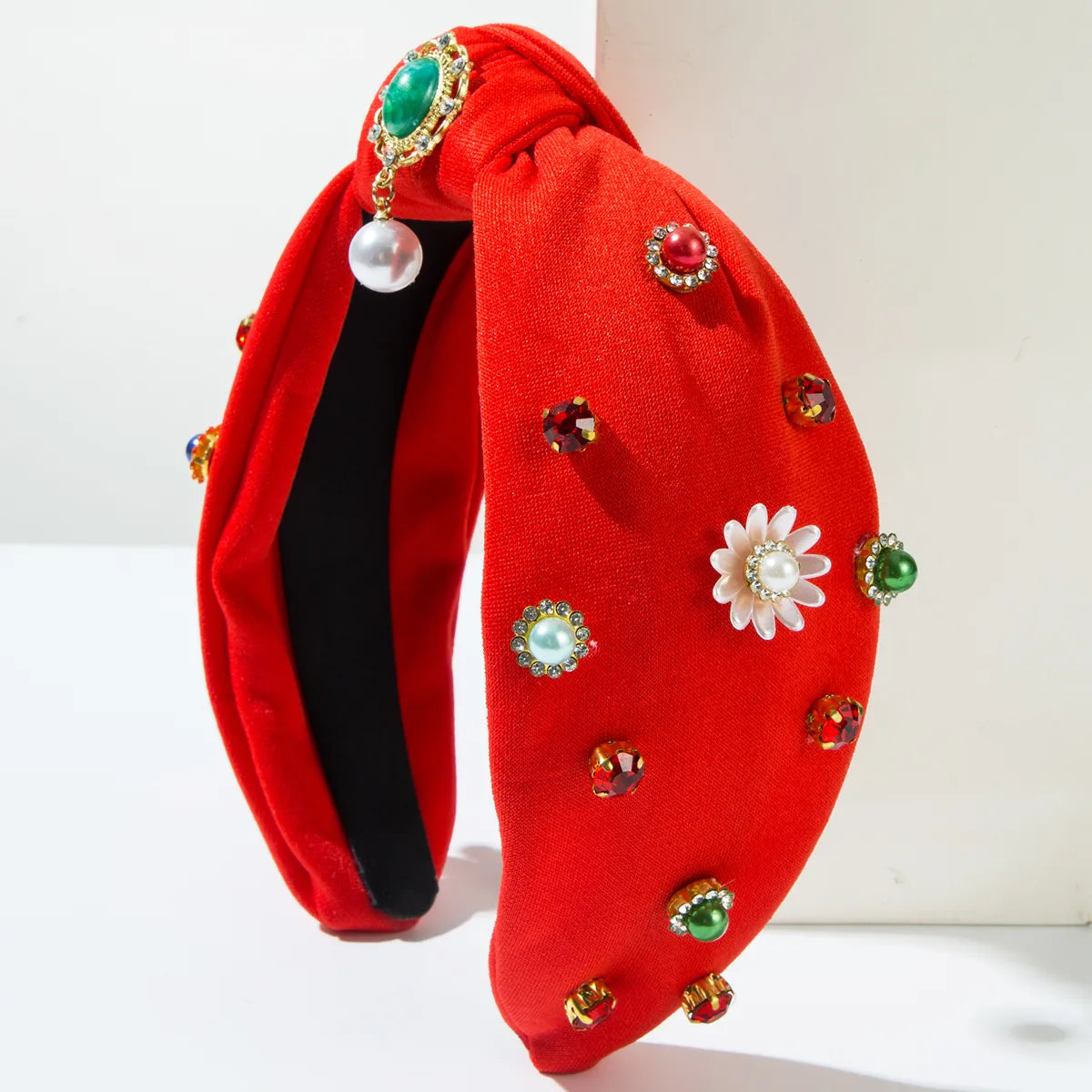 Women'S Casual Vacation Classic Style Knot Flower Alloy Cloth Resin Inlay Resin Rhinestones Hair Band