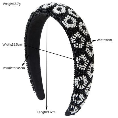 Women'S Casual Vacation Classic Style Leopard Beaded Alloy Cloth Beaded Hair Band