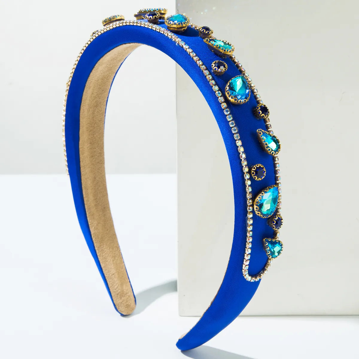 Women'S Casual Vacation Classic Style Water Droplets Alloy Cloth Inlay Rhinestones Glass Hair Band