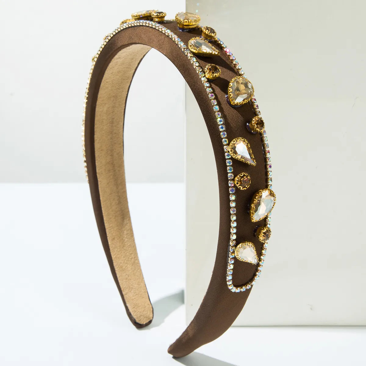 Women'S Casual Vacation Classic Style Water Droplets Alloy Cloth Inlay Rhinestones Glass Hair Band