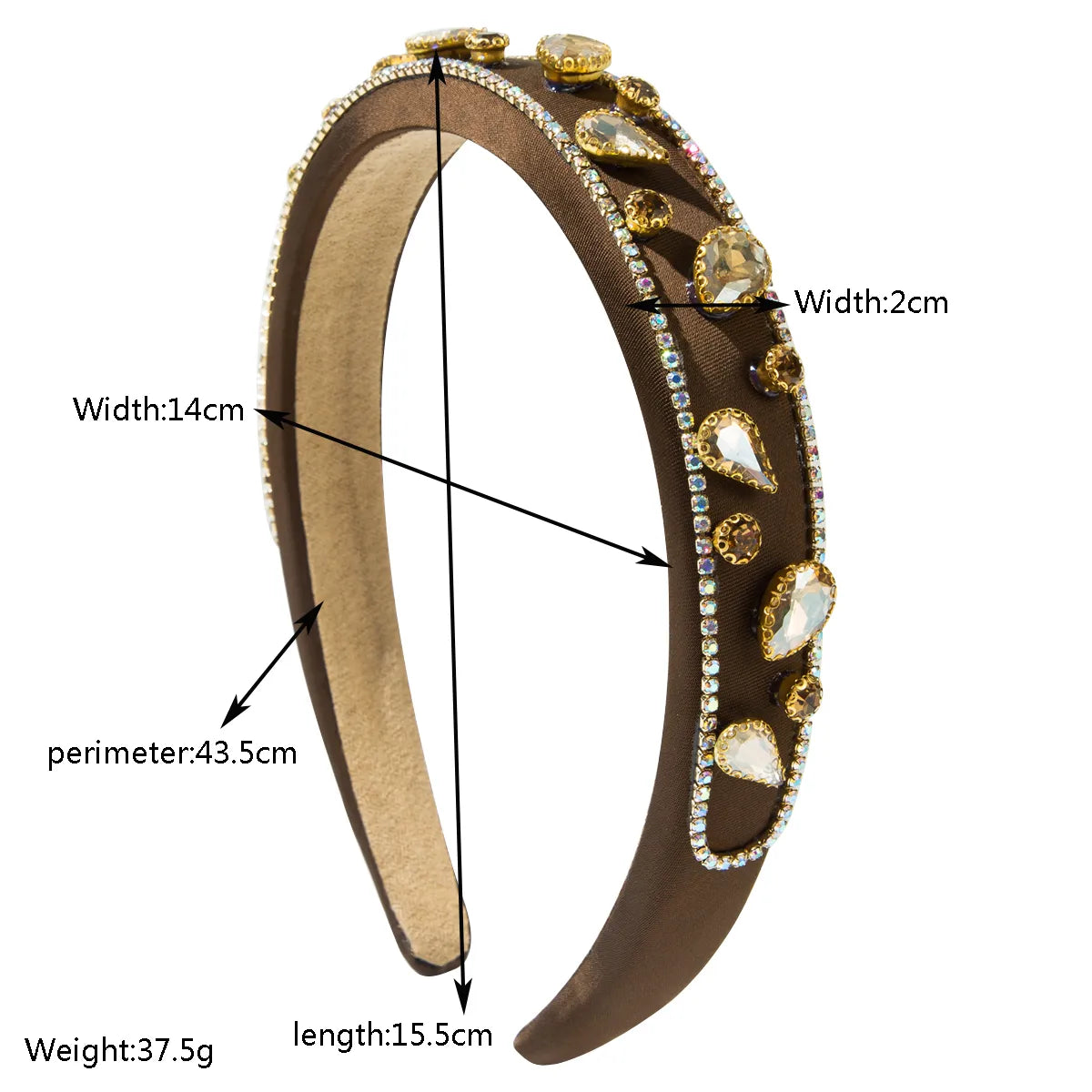 Women'S Casual Vacation Classic Style Water Droplets Alloy Cloth Inlay Rhinestones Glass Hair Band