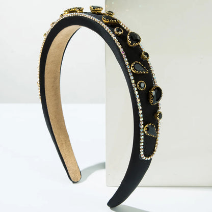 Women'S Casual Vacation Classic Style Water Droplets Alloy Cloth Inlay Rhinestones Glass Hair Band