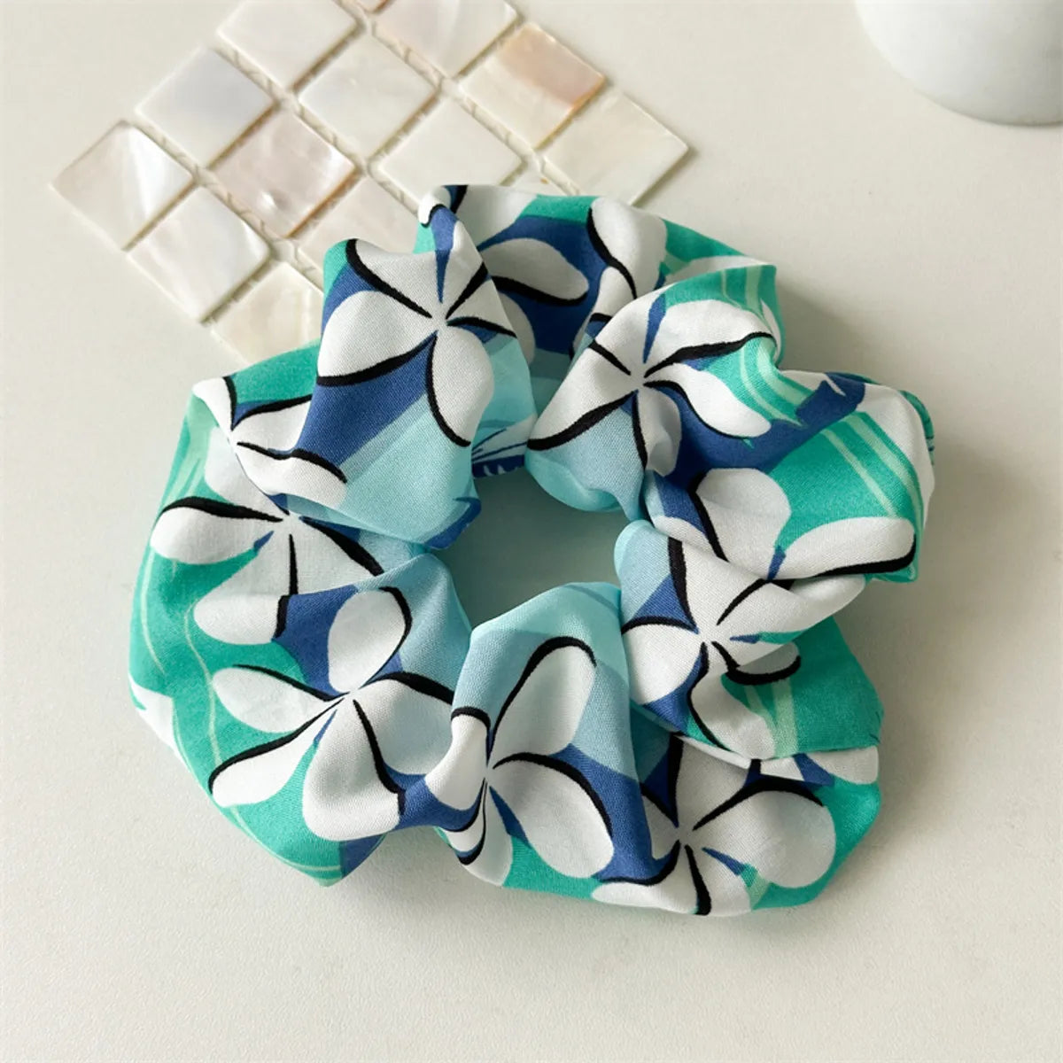 Women'S Casual Vacation Flower Cloth Printing Handmade Hair Tie